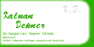 kalman depner business card